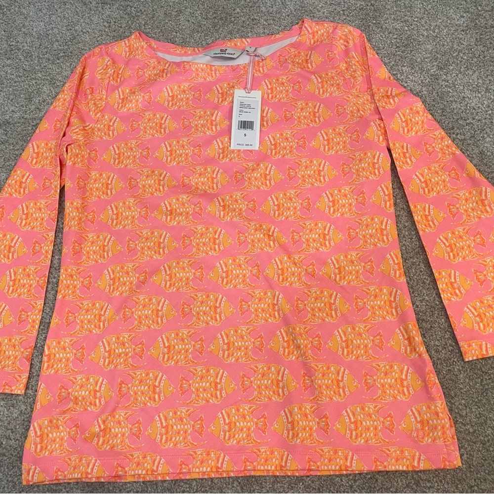 Vineyard Vines Pink 3/4 Sleeve Blouse